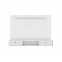 Manhattan Comfort 235BMC6 Liberty 70.86 Floating Wall Entertainment Center with Overhead Shelf in White